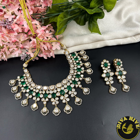 Sneh Moissanite Statement Necklace with Doublet