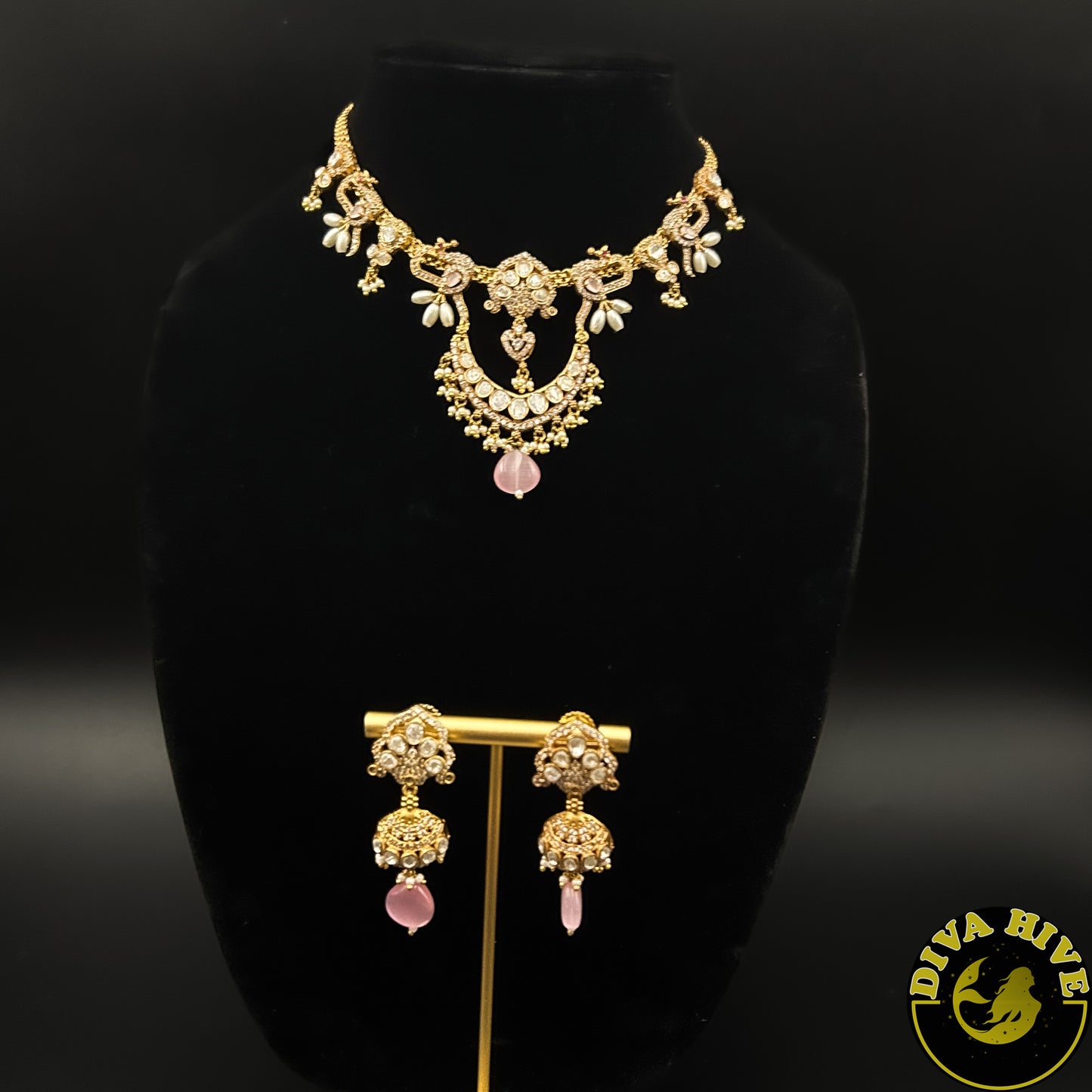 Mantra Choker - Necklace -Diva Exclusive, Doublet, featured, Kundan, moissanite, Necklace - Divahive