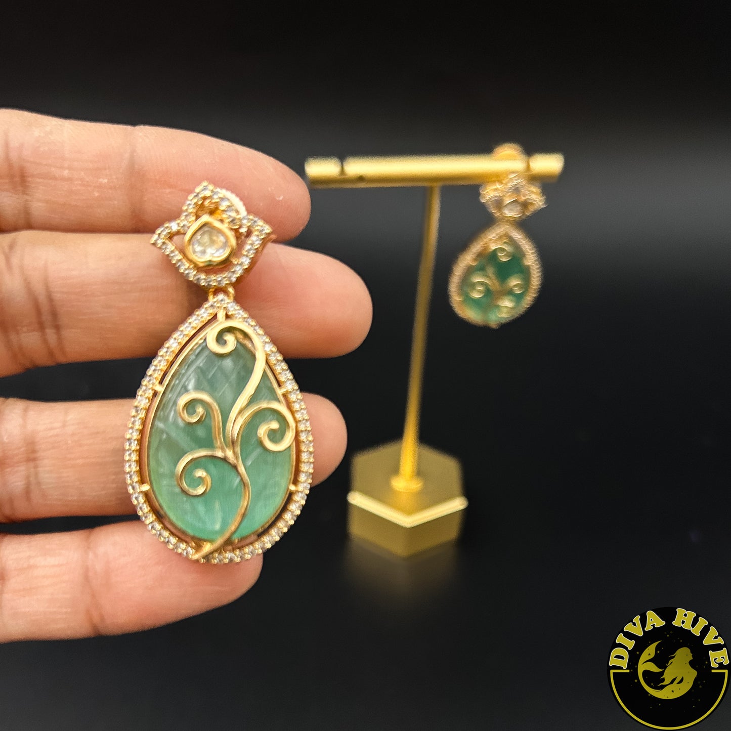 Sneh Artisan Earring | Designer Earring | Exclusive Earring - Earring -Diva Exclusive, Earring, moissanite - Divahive