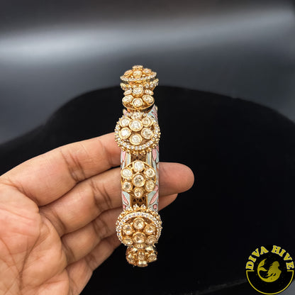 Qala Moissanite Meena Kada - Bangle -Bangle, Bracelet, Diva Exclusive, featured, moissanite - Divahive