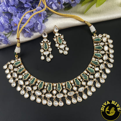 Sitara Kundan Necklace Set - Necklace -Diva Exclusive, Kundan, Necklace - Divahive