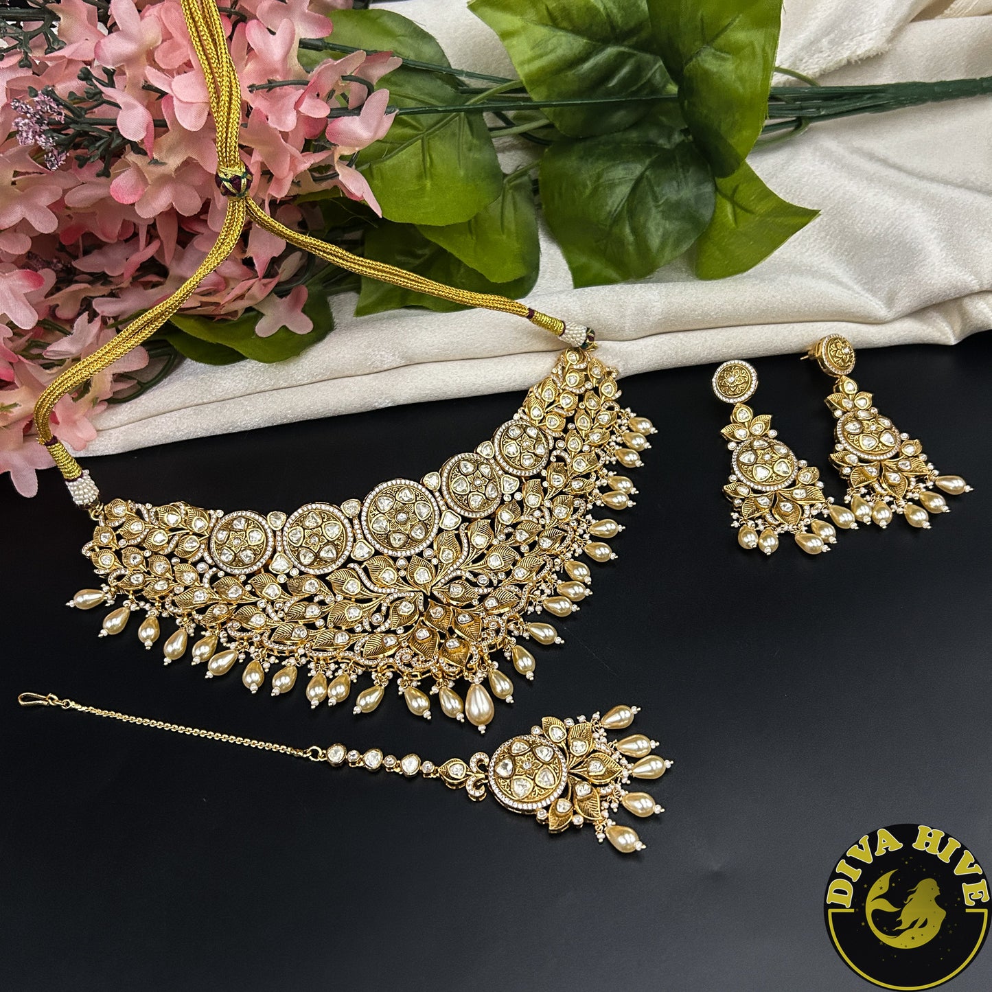 Riva 22K Gold Plated Moissanite Bridal | Semi Bridal Set