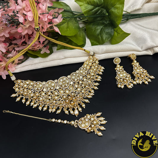 Riva 22K Gold Plated Moissanite Bridal | Semi Bridal Set