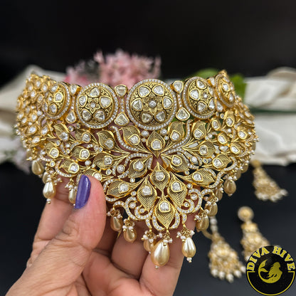 Riva 22K Gold Plated Moissanite Bridal | Semi Bridal Set
