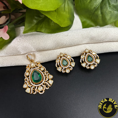Kriti 22K Gold Plated Pendant Set