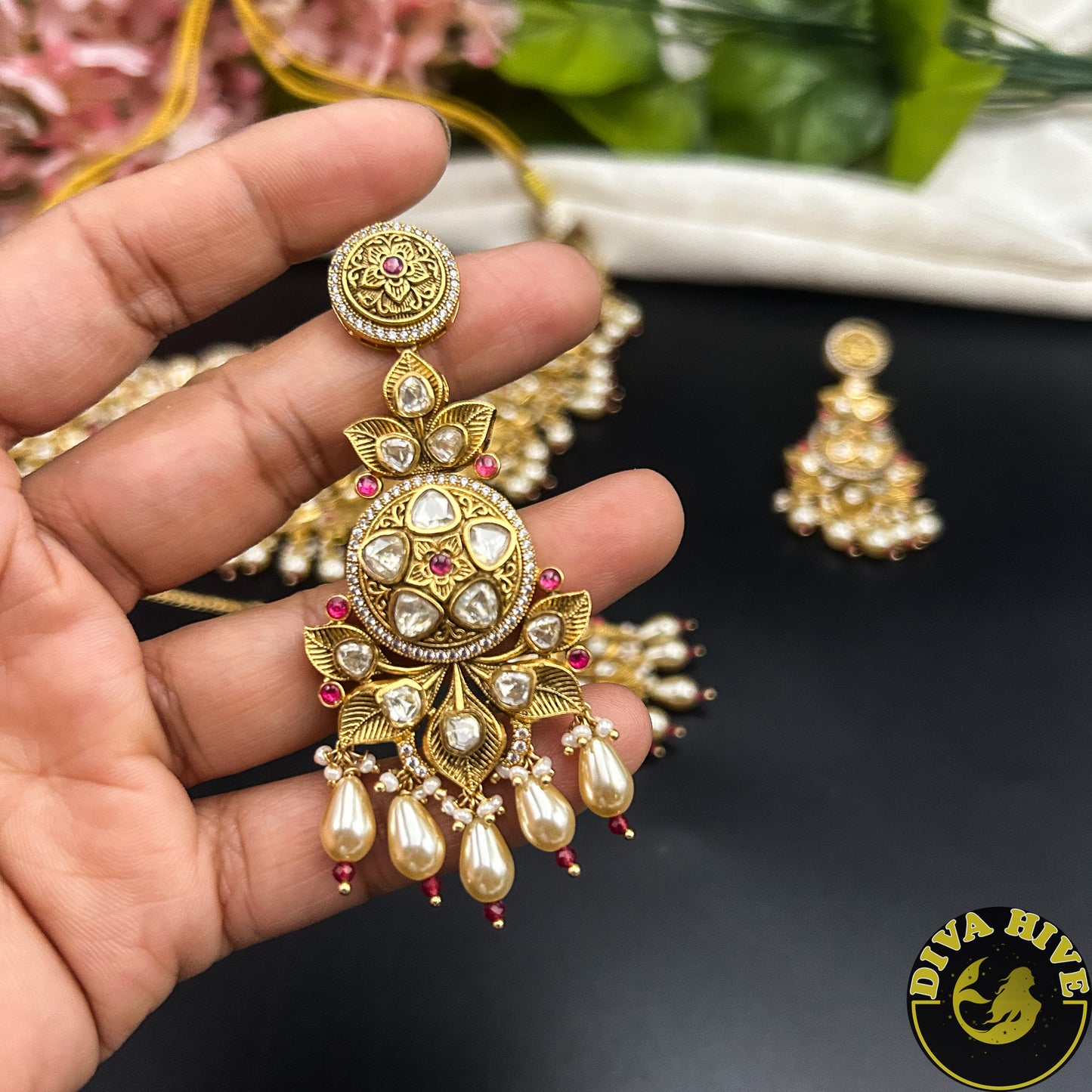 Riva 22K Gold Plated Moissanite Bridal | Semi Bridal Set