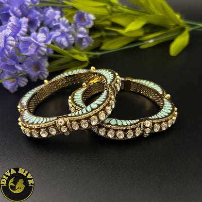 Premium Moissanite Qala Bangle - Bangle -["Bangle","Bracelet","Diva Exclusive","featured","moissanite"] - Divahive