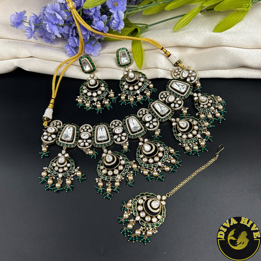 Myra Moissanite and Polki Choker set
