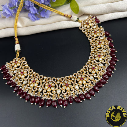 Mugdha 24k Gold Plated Moissanite Necklace