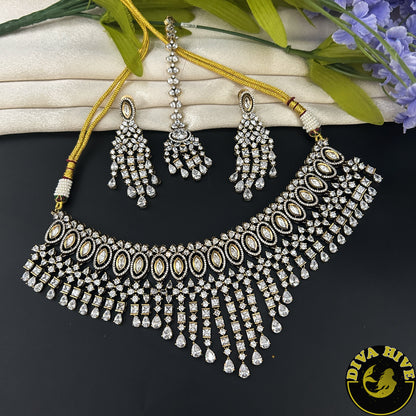 Snigdha AD/CZ Choker - Necklace -["AD\/CZ","Necklace"] - Divahive