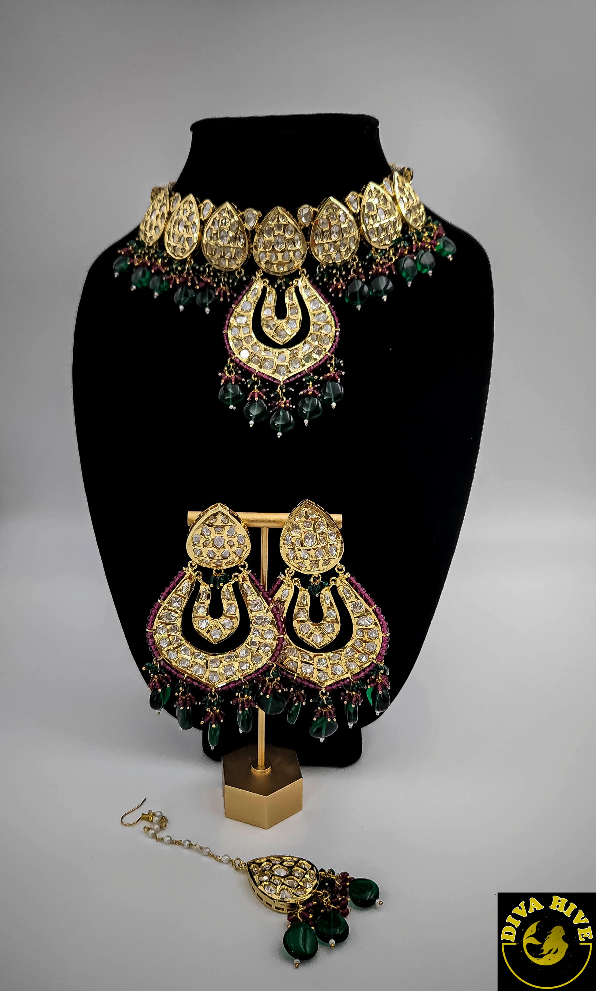 Premium Kundan Choker - Necklace -Choker, Kundan - Divahive