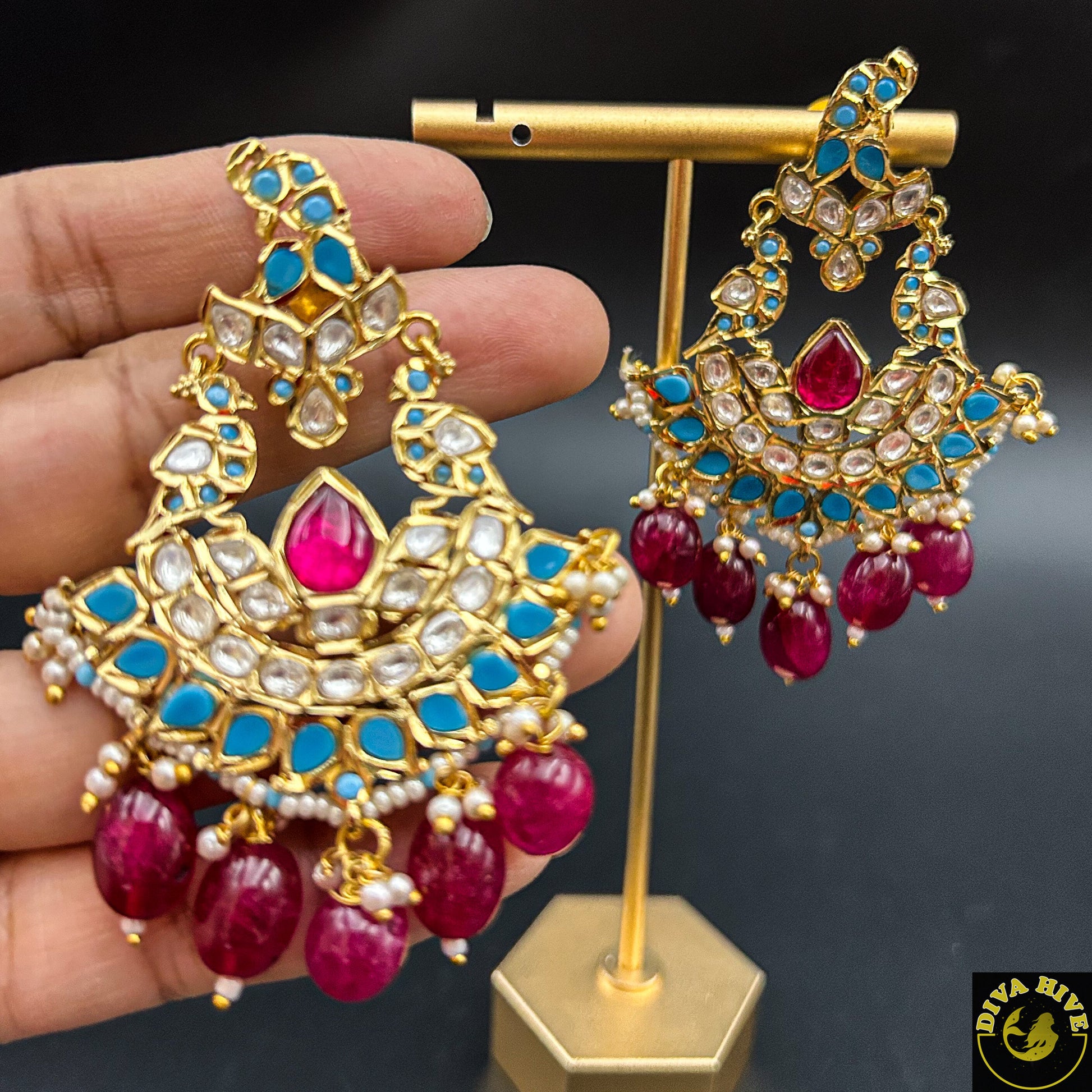 Elegant Earing - Earring -Earing, Earring, Kundan - Divahive