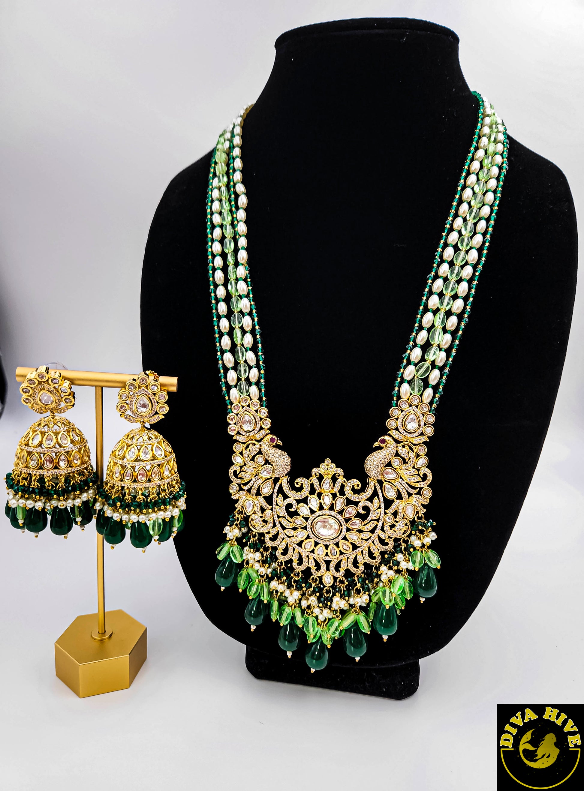 AD/Kundan Fusion Long Statement Necklace - Necklace -Kundan, Necklace - Divahive