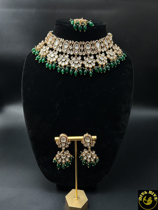 Premium Kundan Choker - Necklace -Choker, Kundan - Divahive