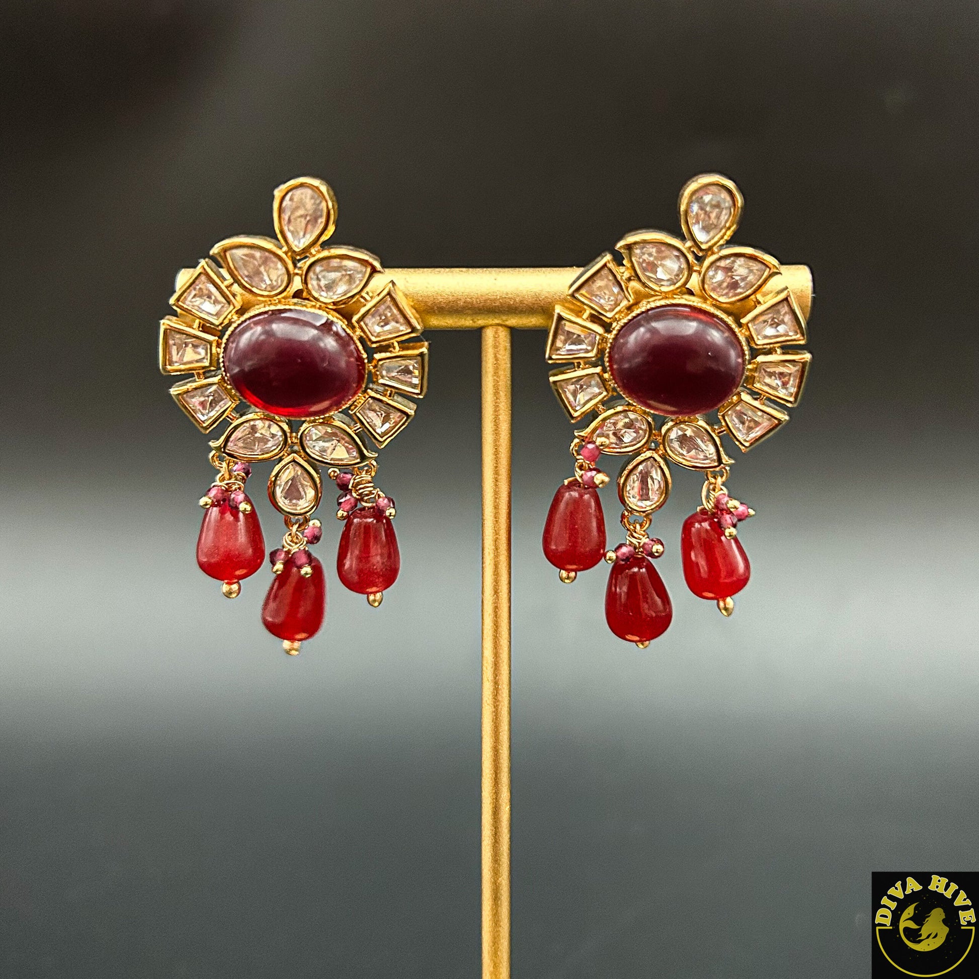 Delicate Stud -  -Earing, Earring, Kundan - Divahive