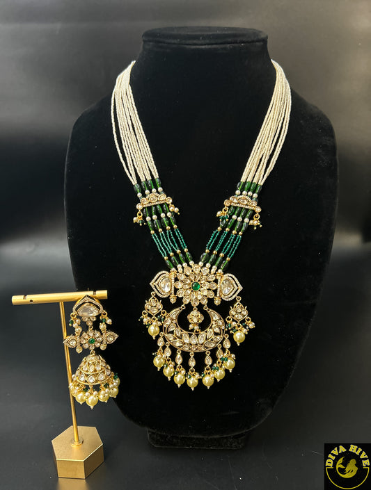 Long Premium Kundan  Necklace - Necklace -Kundan, Necklace - Divahive