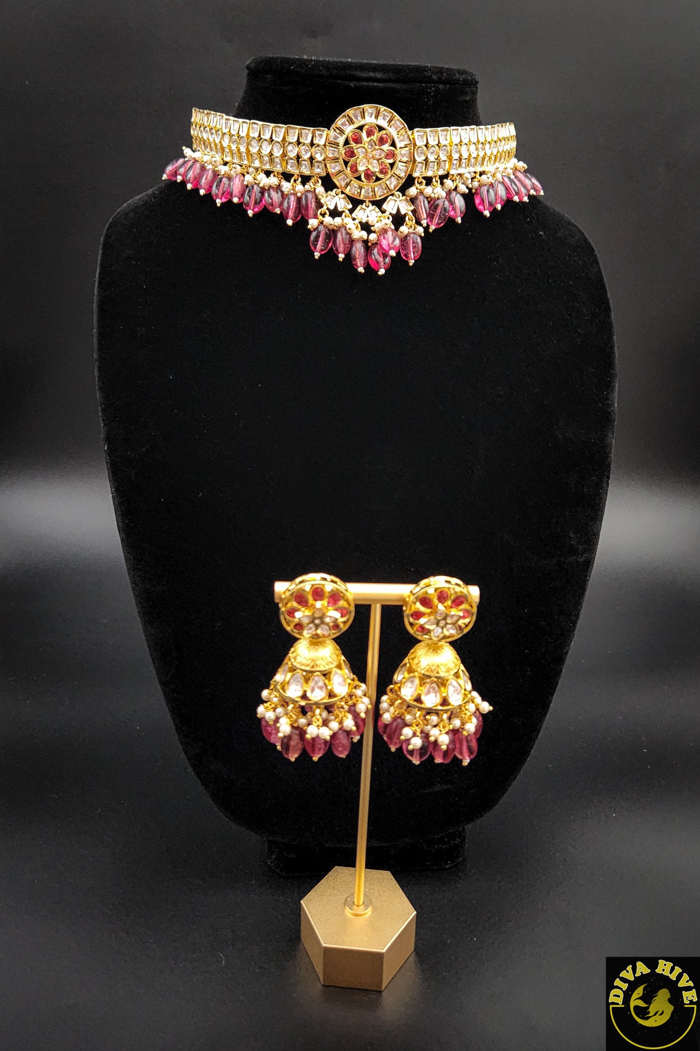 Kundan Premium Choker - Necklace -Choker, Kundan, Necklace - Divahive