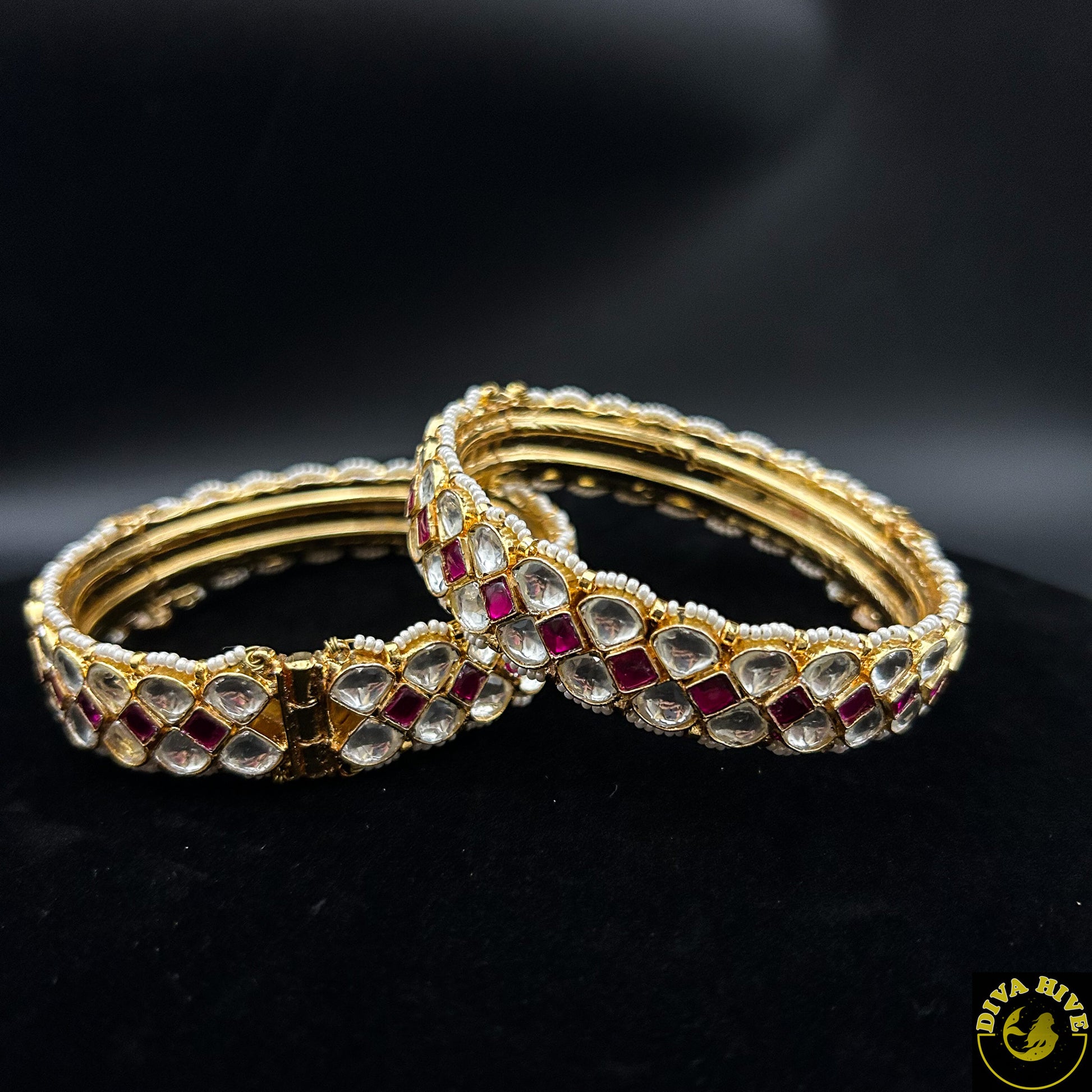 Premium Pachi Kundan Bangle - Bangle -Bangle, Kundan - Divahive