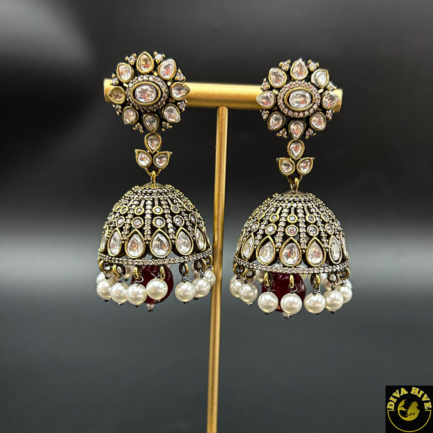 Kundan Jhumka - Earring -Kundan - Divahive