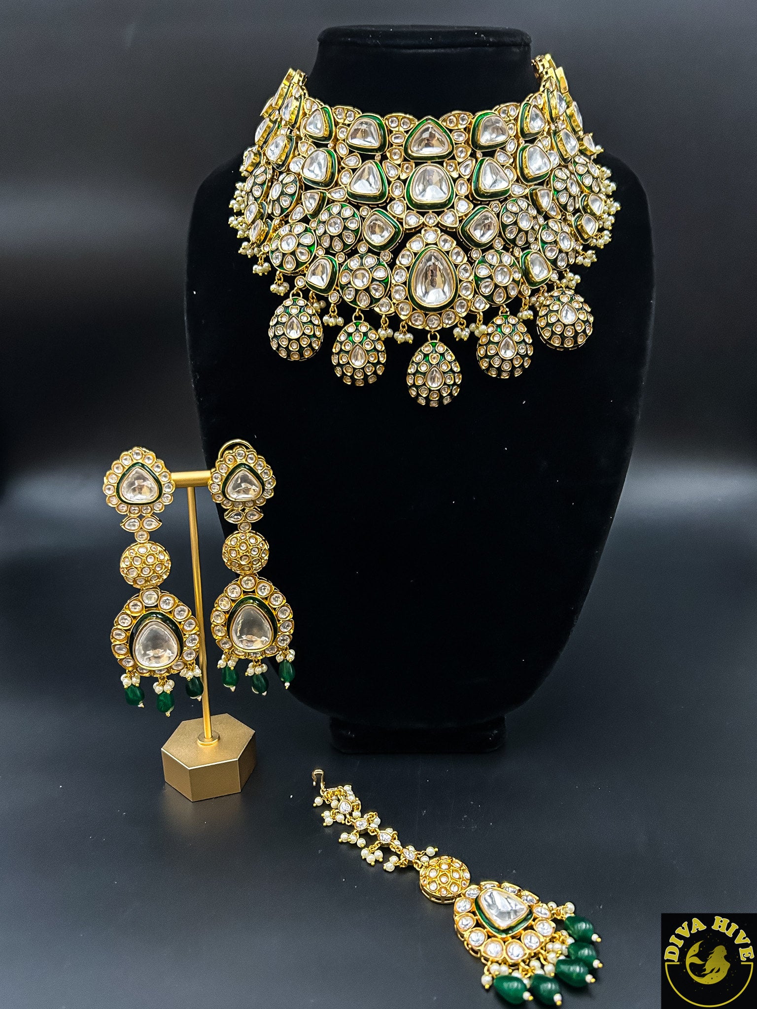 Statement Bridal set - Necklace -Bridal, Choker, Kundan - Divahive