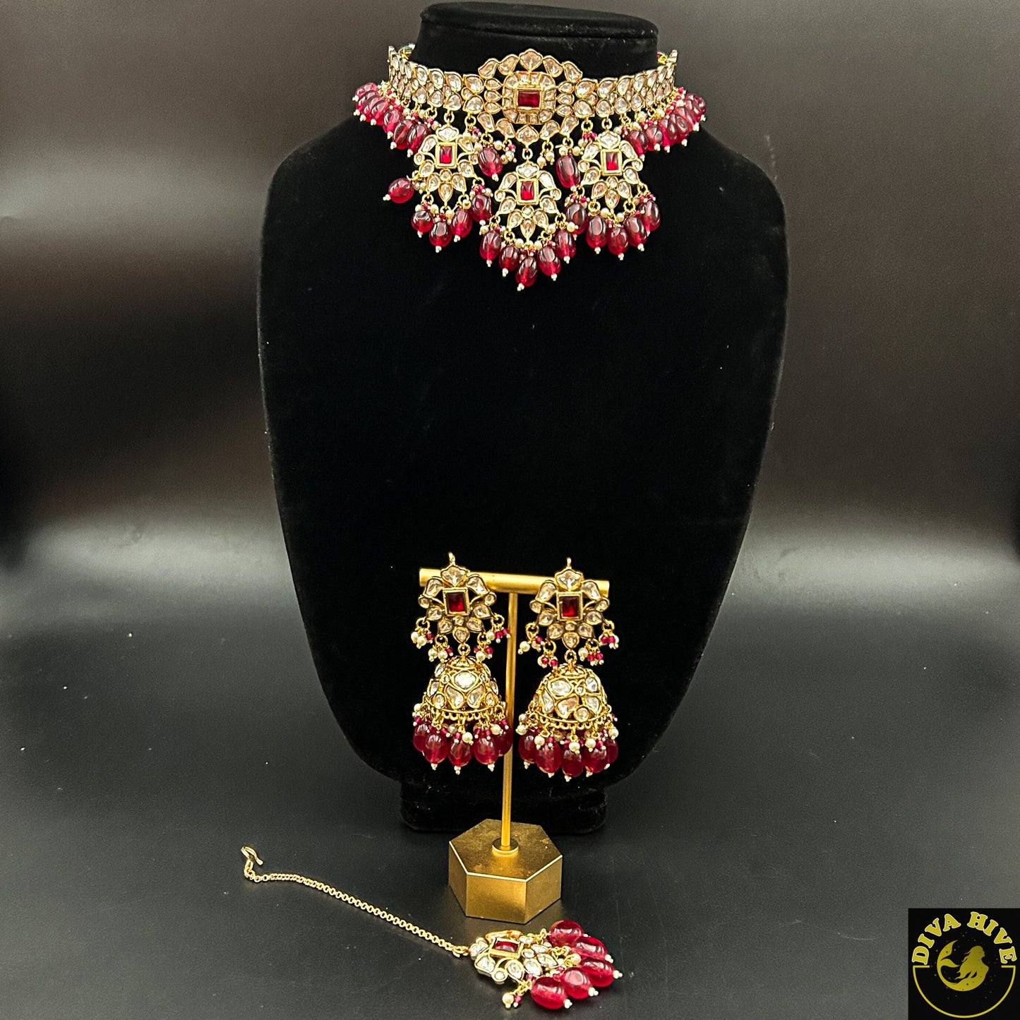 Premium Kundan Bridal Set | Choker and Long Necklace - Necklace -Bridal, Choker, Kundan, Necklace - Divahive