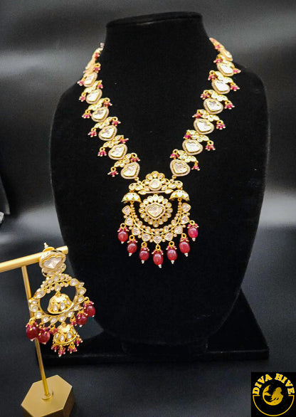 Premium Kundan Bridal Set | Choker and Long Necklace - Necklace -Bridal, Choker, Kundan, Necklace - Divahive
