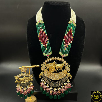 Bridal Kundan Meena set - Necklace -Bridal, Choker, Diva Exclusive, Figure, Kundan, Necklace - Divahive